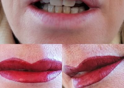 Trucco permanente labbra prima e dopo effetto rossetto naturale